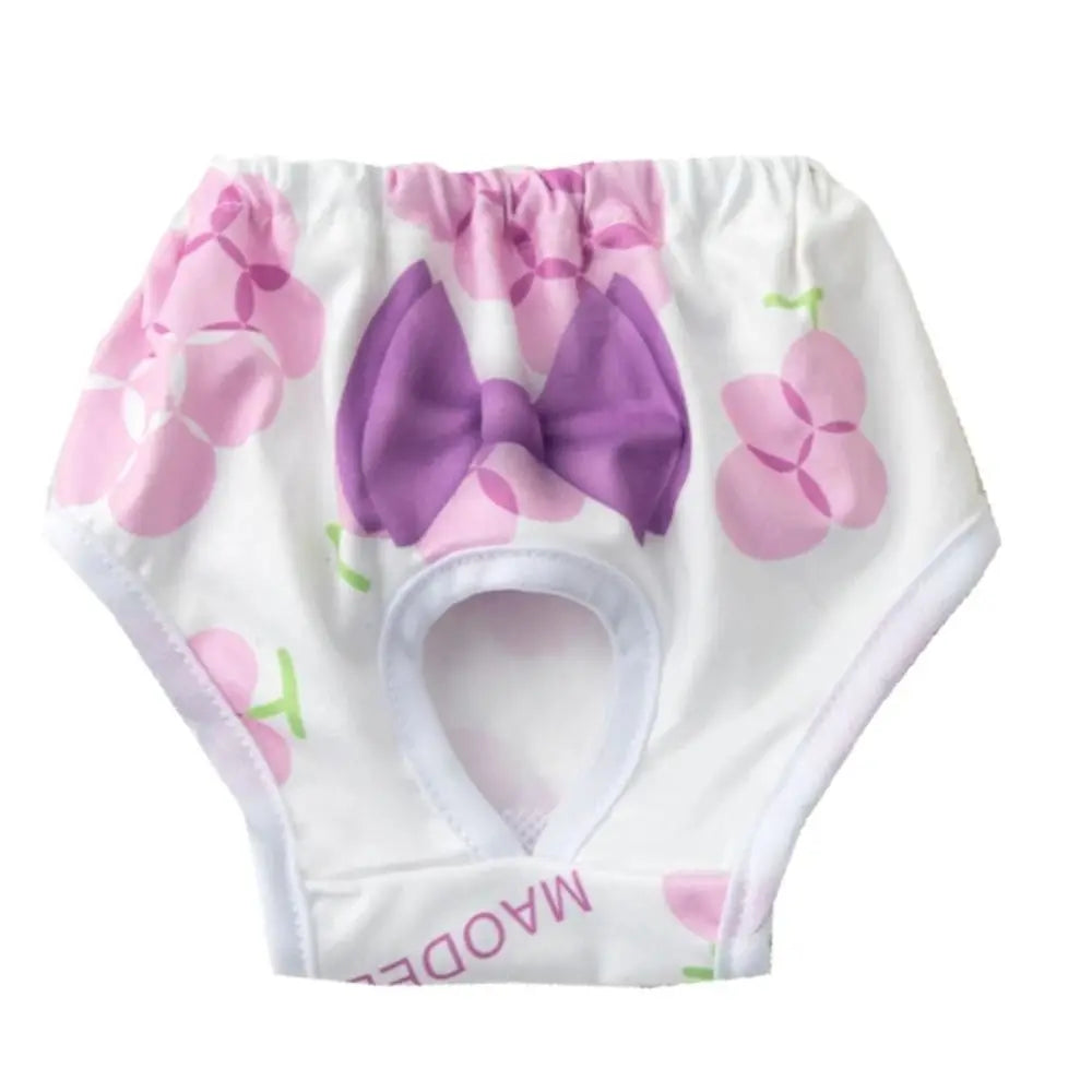 Washable Dog Physiological Pants | Cartoon Print Leakproof Dog Menstrual Pants | Breathable Cute Diaper