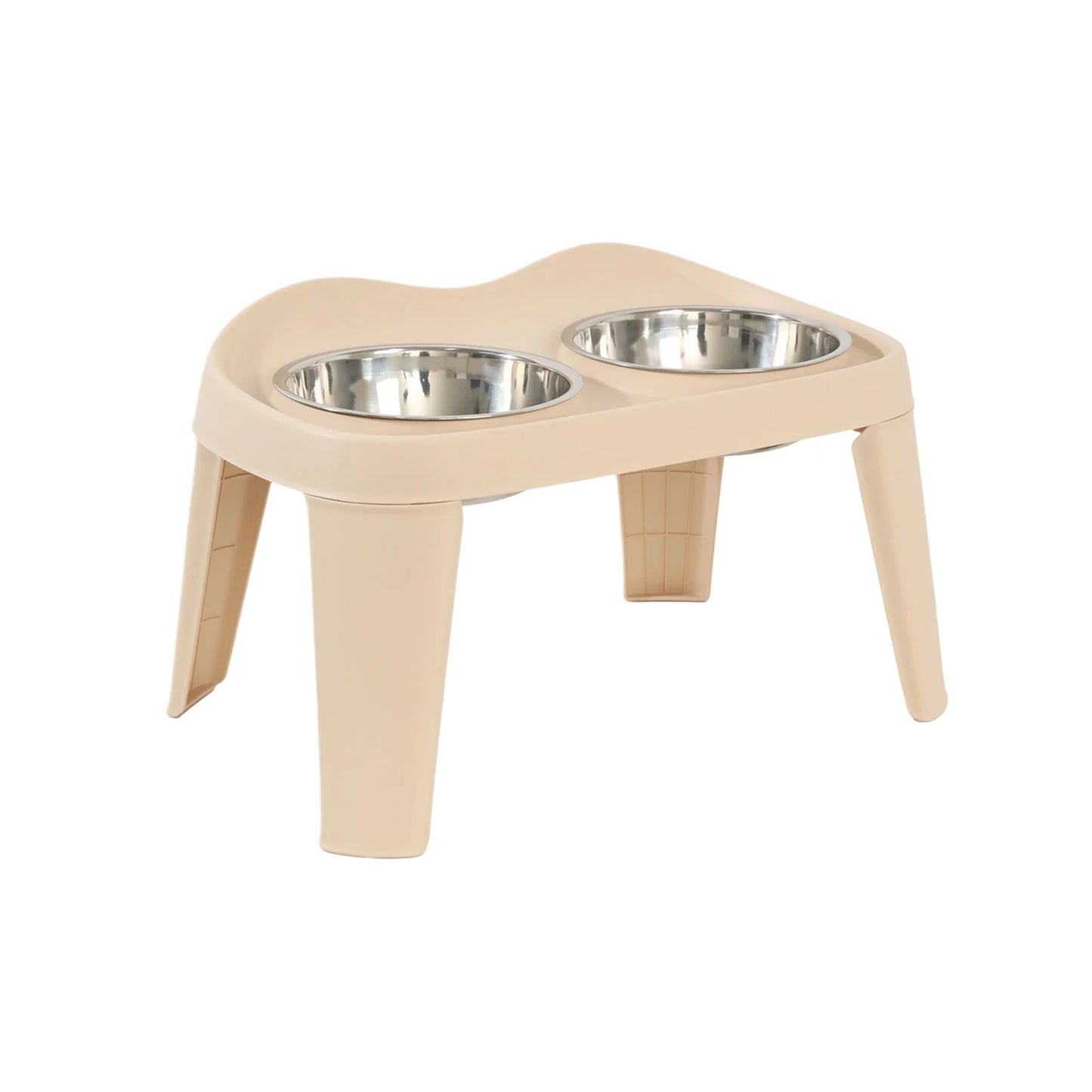 Elevated Dog Feeder foldable Raised Stand with Double Stainless Steel Food Water Bowls for Small Medium Large Dogs