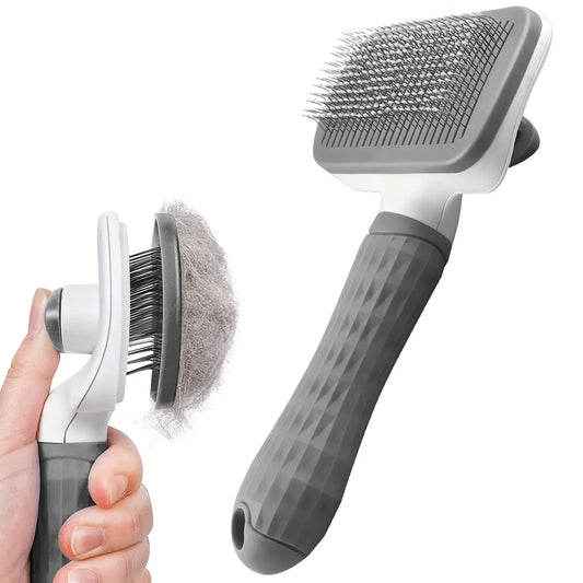 1pc Gentle Dog & Cat Grooming Brush - 1-Touch Detangling/3-Minute Deshedding, Ergonomic Handle, , Easy Clean