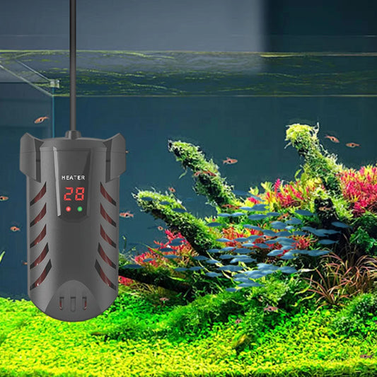 Aquarium Submersible Heater with Suction Cup | Fish Tank Thermostat Dual Probe Temperature | Adjustment Digital Display