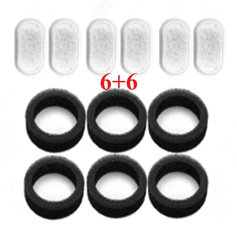 Set of 6/12 Water Fountain Activated Carbon Replacement Filter For Cat/Dog Water Fountain Stainless Steel Dispenser Feeders