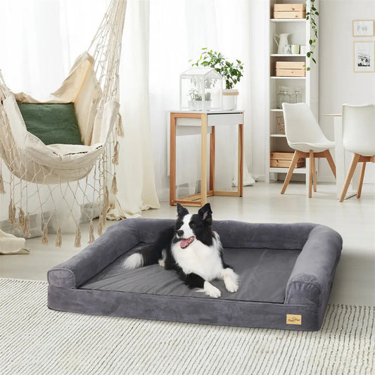 Extra Large Orthopedic Pet Mattress | Couch Sleeping Bed Cushion with Removable Washable Cover Soft Sponge Foam