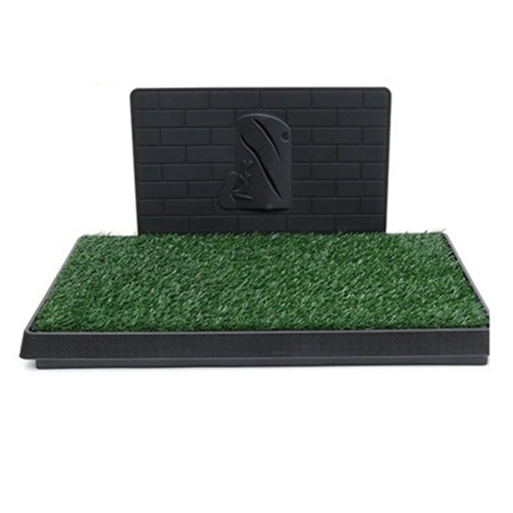Dog Grass Pad with Large Tray Reusable Training Pads with Pee Baffle | Ideal for Small and Medium Dogs