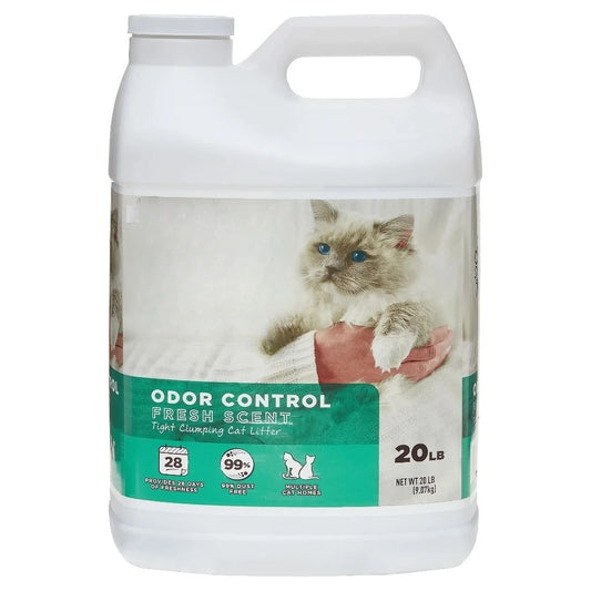 4 Pack Clumping Cat Litter Fresh Scent 20 lbs Jug | Heavy Duty Unscented Odor Control | Multi Cat Strong Clump Bentonite