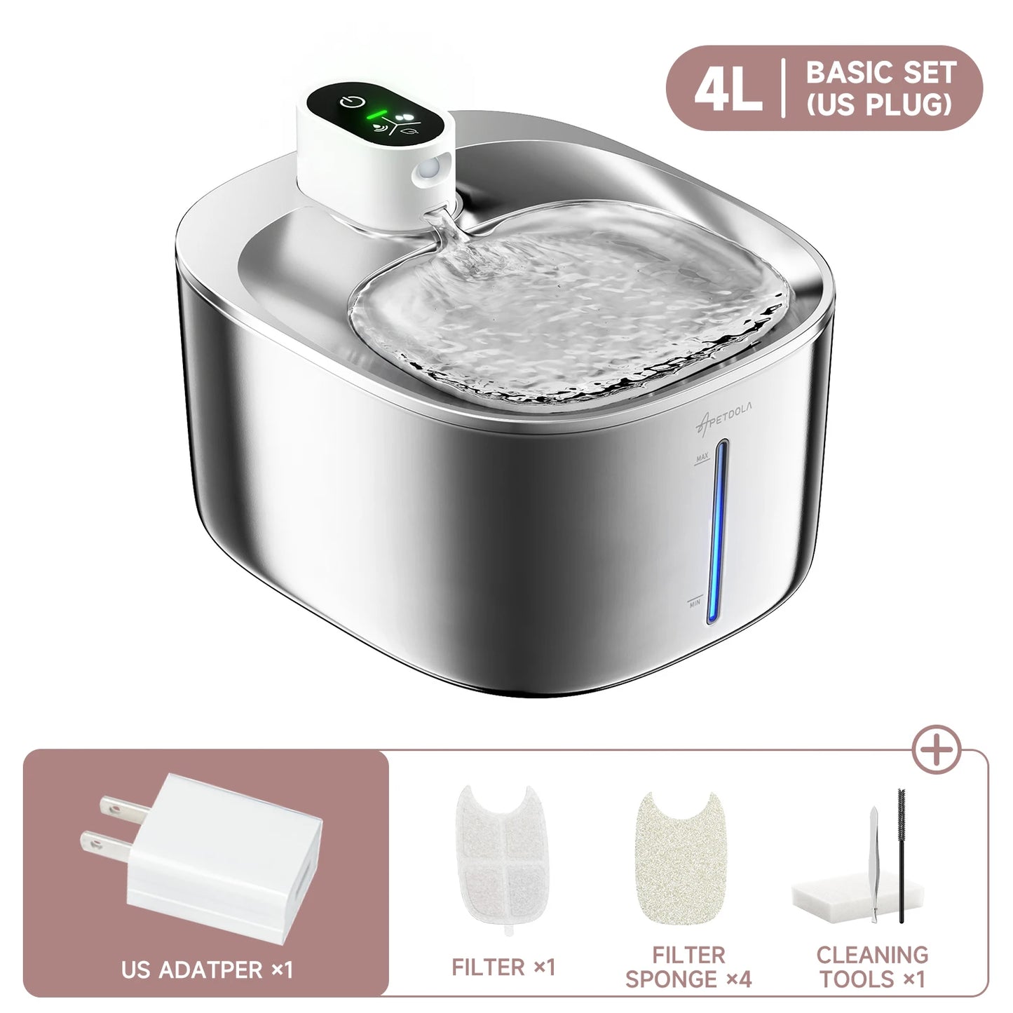 APETDOLA 4L Wireless Cat Water Fountain Auto Sensor Drinking Fountain For Cats/Dog | Water Dispenser