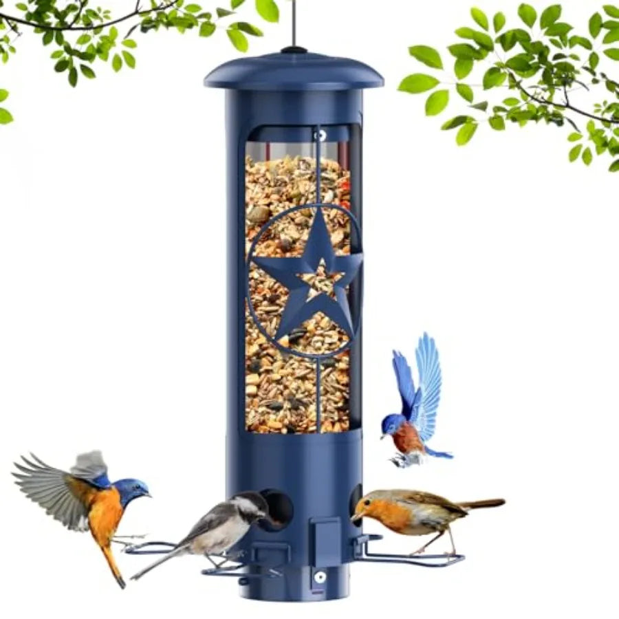 【Spot goods】Squirrel Proof Bird Feeders for Outdoors Hanging Metal | Squirrel Proof Bird Feeder with Gravity Protection 3LB Large
