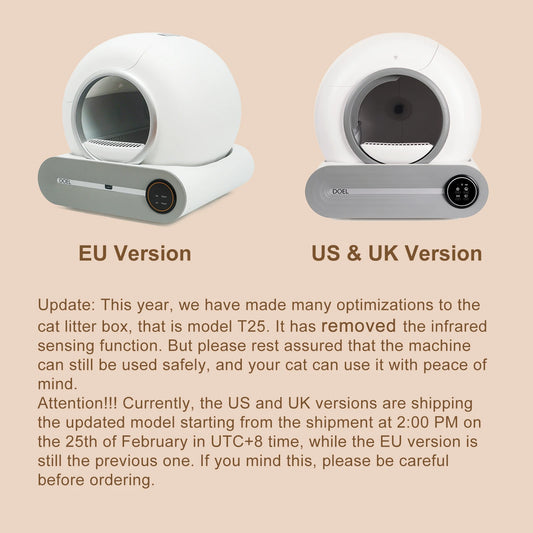 DOEL Self Cleaning Cat Litter Box 65L Automatic w/ Trash Bag & Litter Mat Smart Cat Toilet App Control 2.4G WiFi
