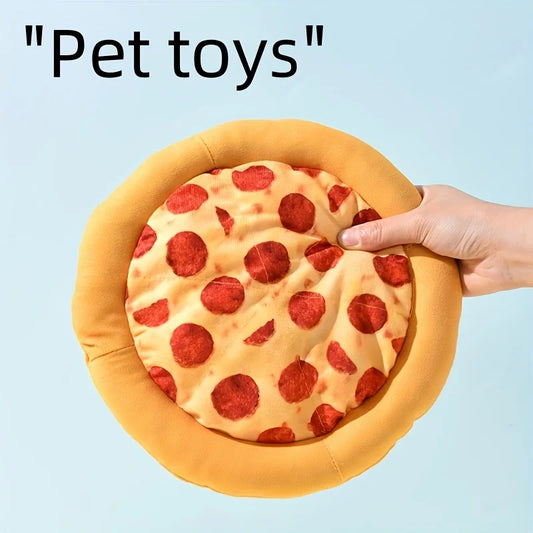 Squeaky Plush Pizza & Shrimp Dog Toy | Durable Chew for Small Breeds Interactive Play | Soft Teething Puppy Chew Toys