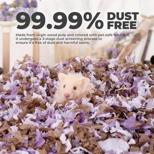 23L/50L Paper Small Pet Bedding, Hamster, Rabbits, Guinea Pigs, Odor Control Dust-Free, Moisture Absorbent Natural Shavings Bedding