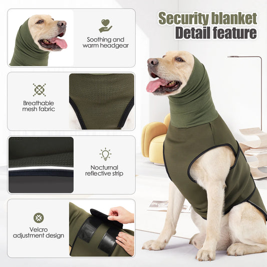 Anxiety Vest and Coat-Keep Pet Calm, Jacket for Thunder, Fireworks, Anti Anxiety Vest for Dogs and Cat Body and Ear