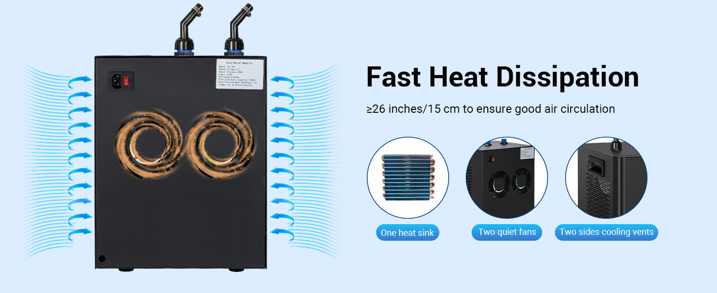 Water Chiller for Aquarium | Energy Efficient for Axolotl, Coral, Jellyfish, Freshwater