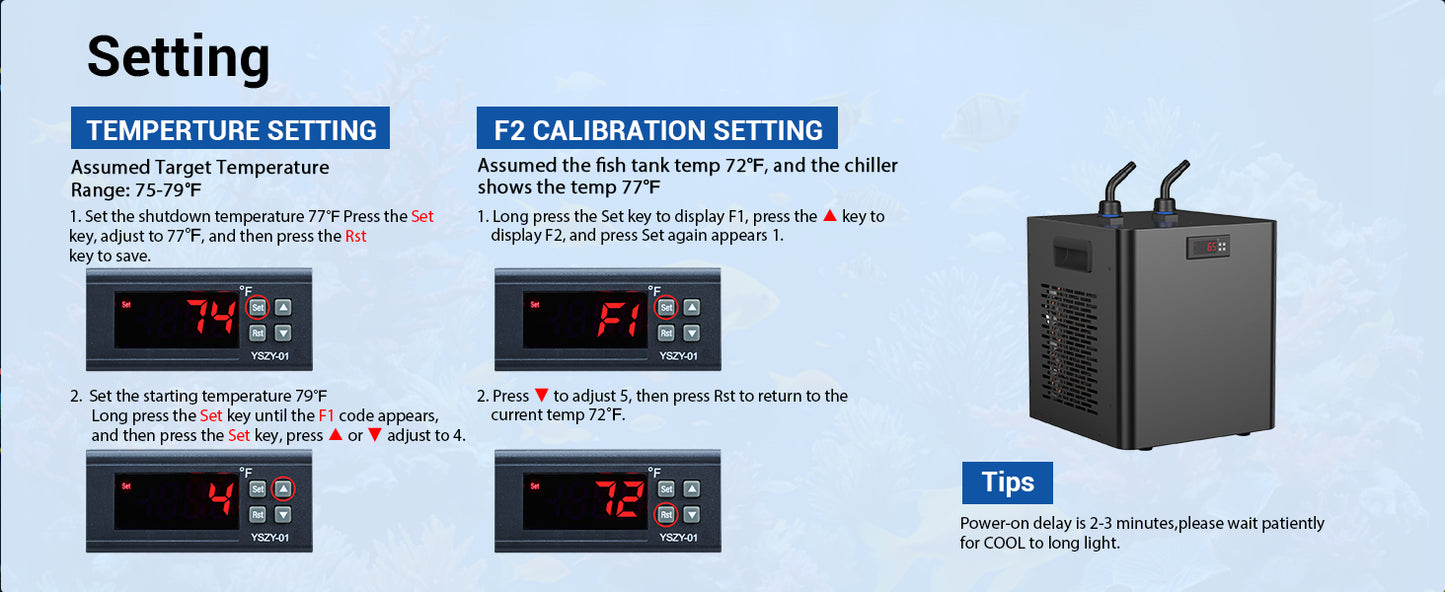 Water Chiller for Aquarium | Energy Efficient for Axolotl, Coral, Jellyfish, Freshwater