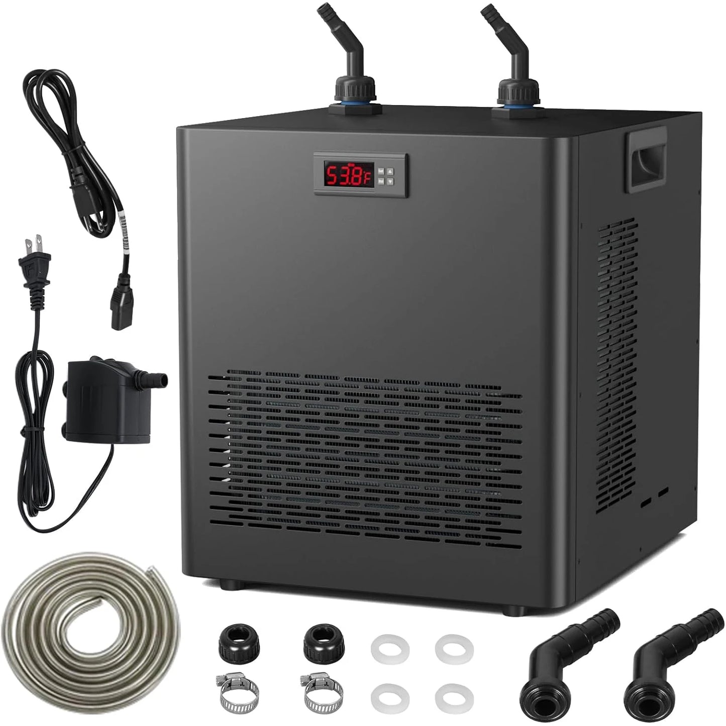 Aquarium Chiller 132gal 500L, 1/2 HP Active Aqua Chiller for Axolotl,Hydroponic System,Sea/Fresh Water,Fish Tank,Water Chiller
