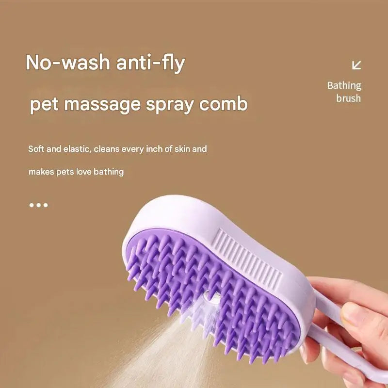 2025 Steam brush for cats and dogs grooming brush, gentle  grooming tool reduces flyaway hair