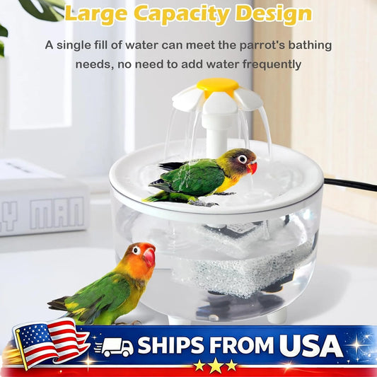 Indoor Bird Bath Fountain | Automatic Shower Tub with Filter Pump | Easy Clean for Small, Medium Parrot/ Birds