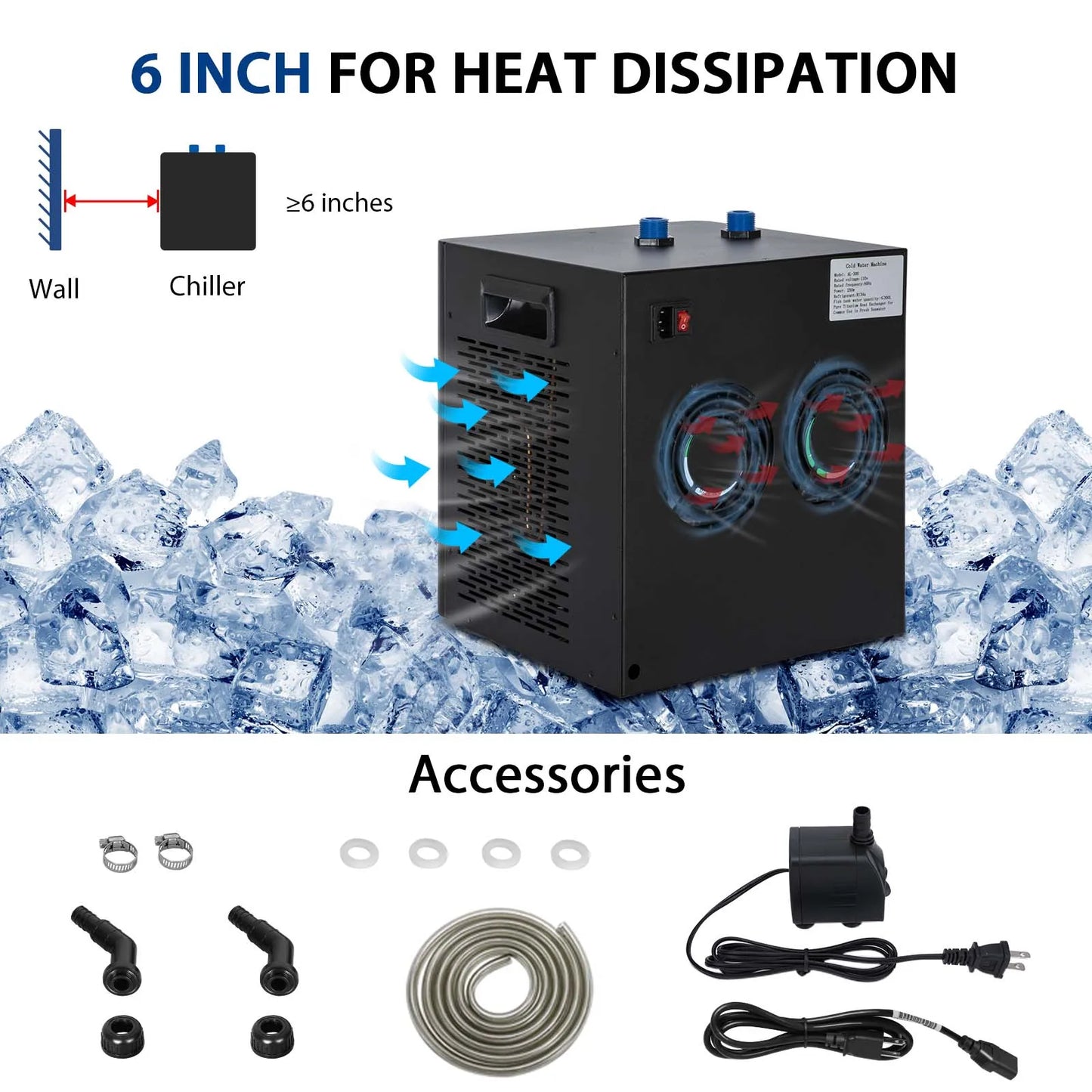 Water Chiller for Aquarium | Energy Efficient for Axolotl, Coral, Jellyfish, Freshwater
