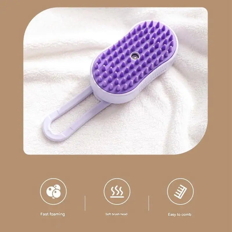 2025 Steam brush for cats and dogs grooming brush, gentle  grooming tool reduces flyaway hair
