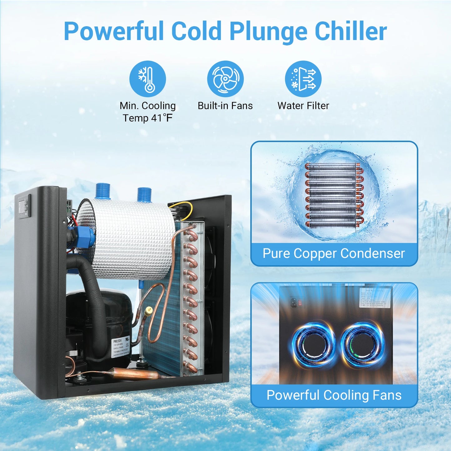 Water Chiller for Aquarium | Energy Efficient for Axolotl, Coral, Jellyfish, Freshwater