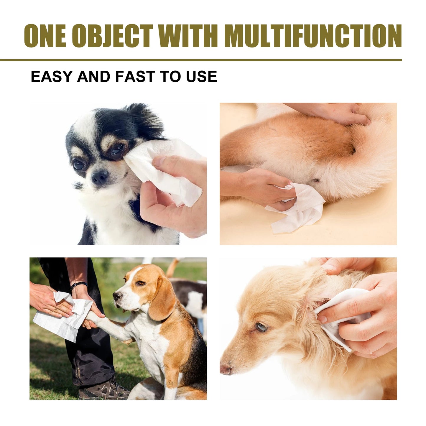 40 Pieces Pet Cleaning Wet Wipes | Gentle Remove Earwax and Ear Mite | Clean Dirt | Grooming Non-irritating Pet Cleaning Wet Wipes