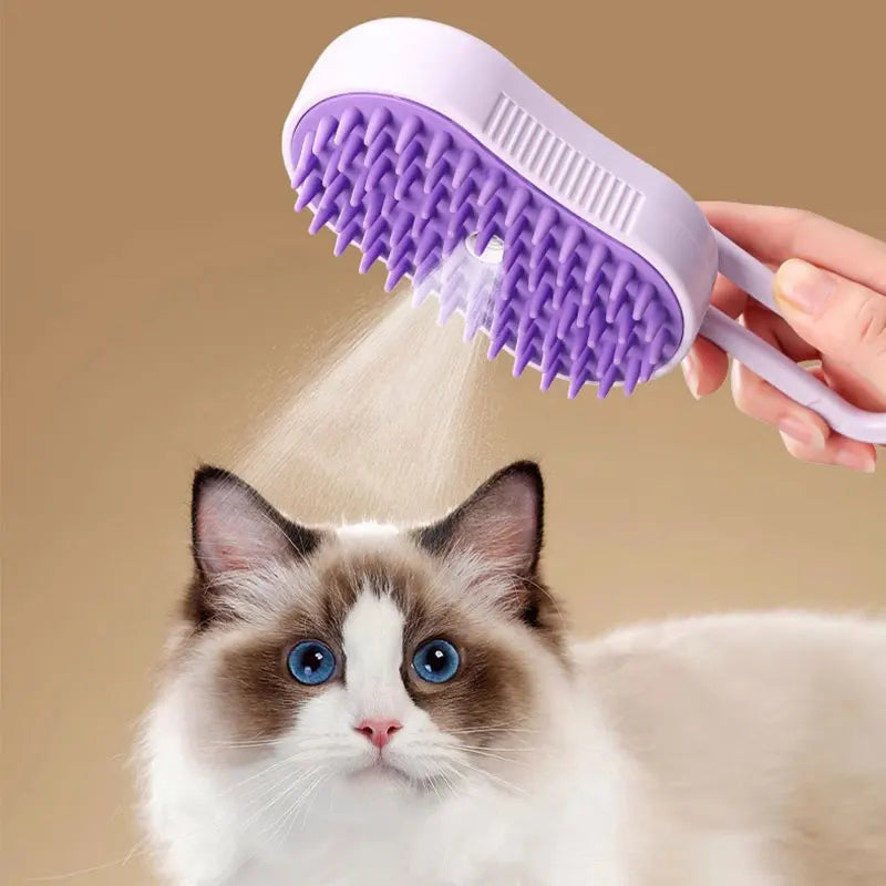 2025 Steam brush for cats and dogs grooming brush, gentle  grooming tool reduces flyaway hair