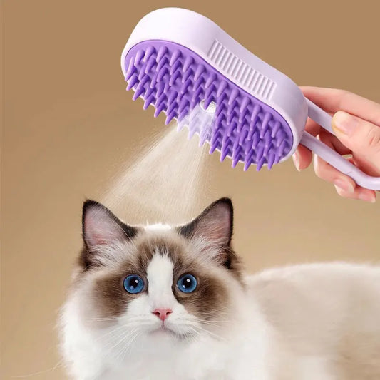 2025 Steam brush for cats and dogs grooming brush, gentle  grooming tool reduces flyaway hair