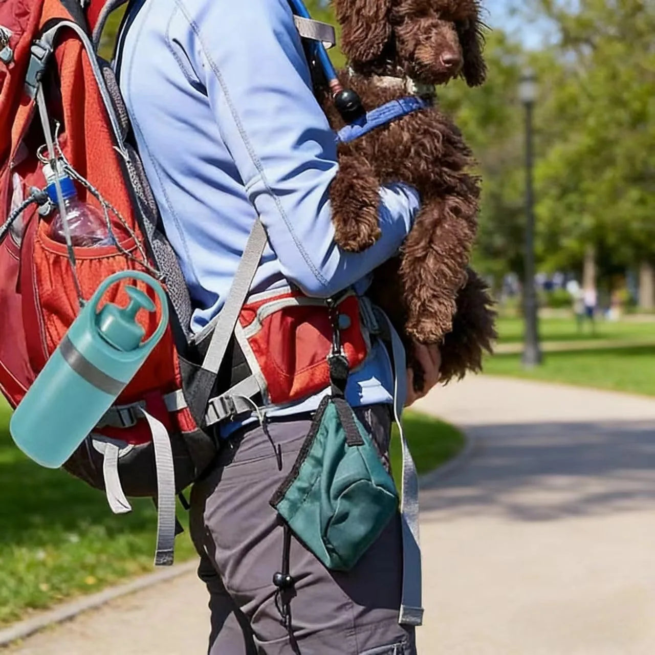 Portable Dog Poop Scooper No Touch Claw Pickup Tool with Waste Bag Holder Easy One Hand Outdoor Pet Cleanup