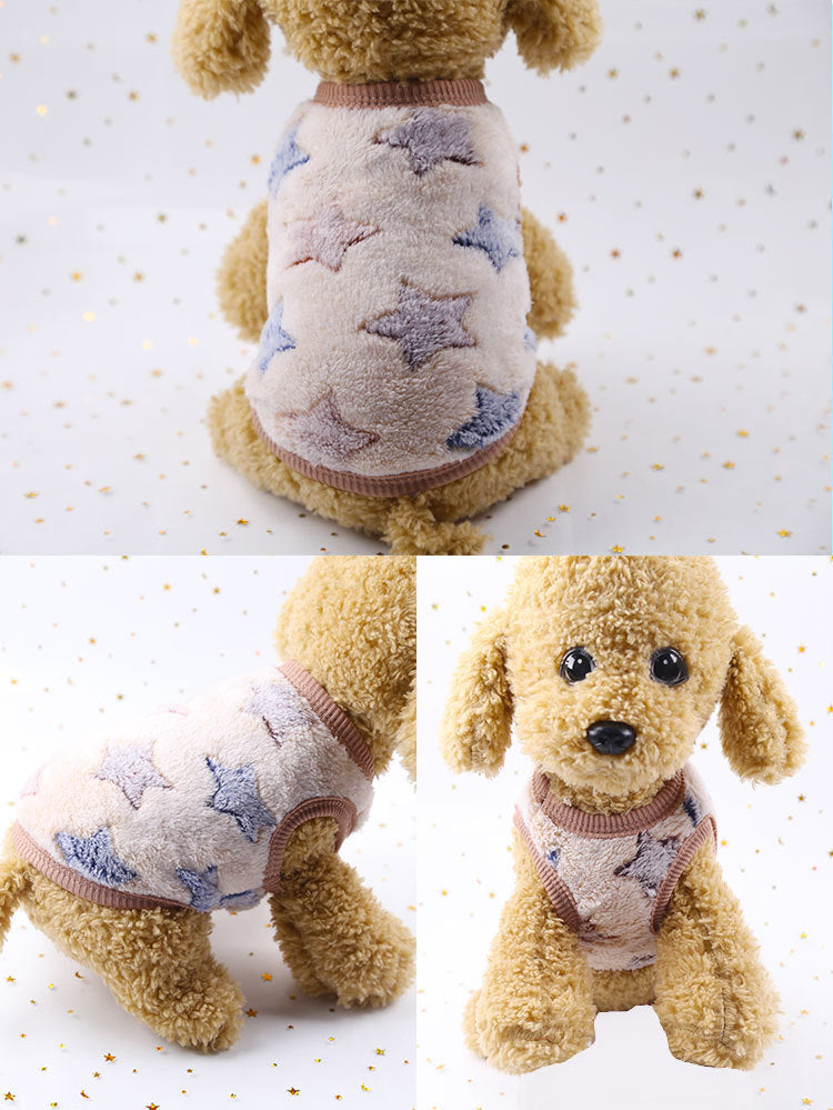 Flannel Warm Teacup, Small Dog, Cat, Teddy Clothes, Vest, Pet Supplies
