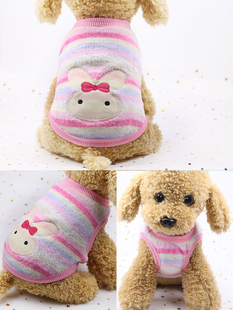 Flannel Warm Teacup, Small Dog, Cat, Teddy Clothes, Vest, Pet Supplies