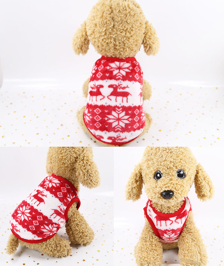 Flannel Warm Teacup, Small Dog, Cat, Teddy Clothes, Vest, Pet Supplies