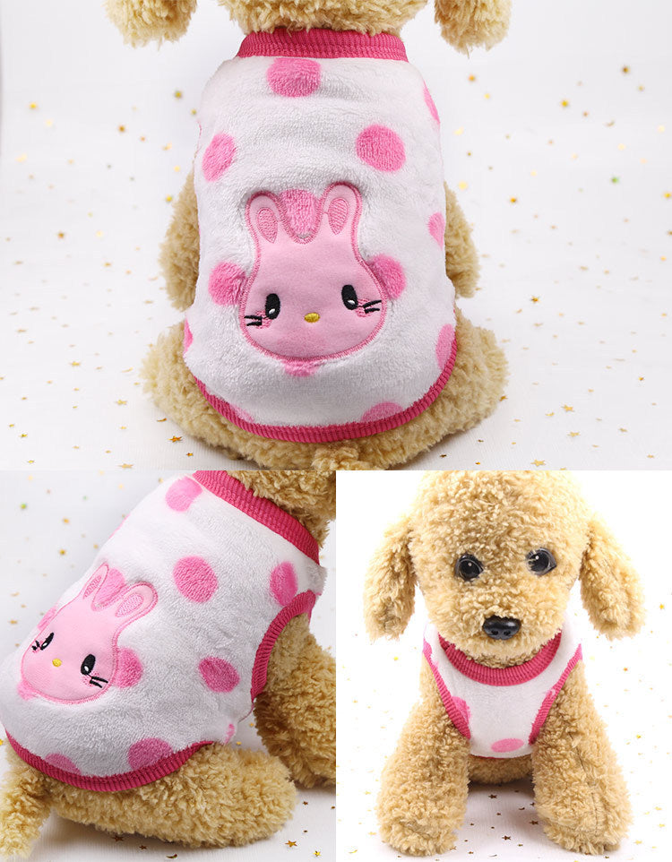 Flannel Warm Teacup, Small Dog, Cat, Teddy Clothes, Vest, Pet Supplies
