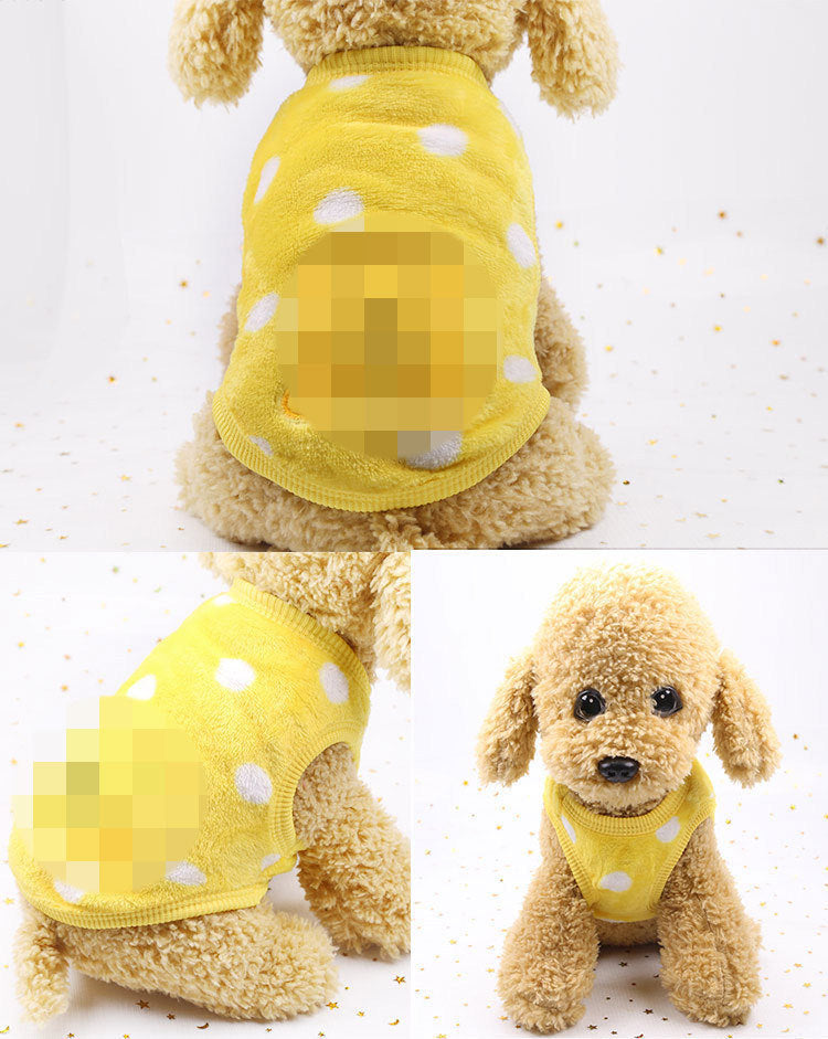Flannel Warm Teacup, Small Dog, Cat, Teddy Clothes, Vest, Pet Supplies