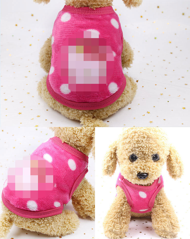 Flannel Warm Teacup, Small Dog, Cat, Teddy Clothes, Vest, Pet Supplies