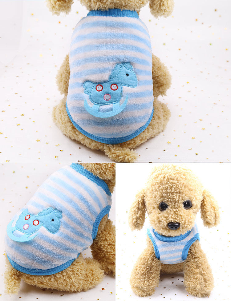 Flannel Warm Teacup, Small Dog, Cat, Teddy Clothes, Vest, Pet Supplies