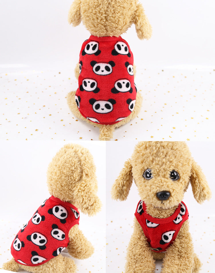 Flannel Warm Teacup, Small Dog, Cat, Teddy Clothes, Vest, Pet Supplies