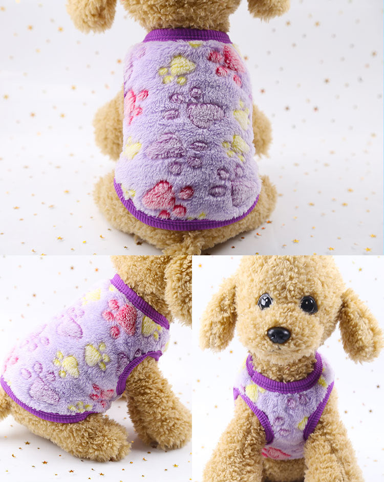 Flannel Warm Teacup, Small Dog, Cat, Teddy Clothes, Vest, Pet Supplies