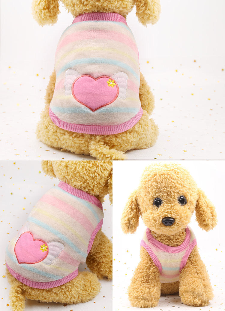 Flannel Warm Teacup, Small Dog, Cat, Teddy Clothes, Vest, Pet Supplies