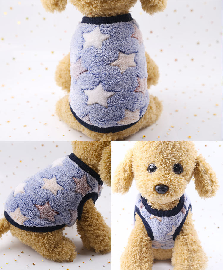 Flannel Warm Teacup, Small Dog, Cat, Teddy Clothes, Vest, Pet Supplies