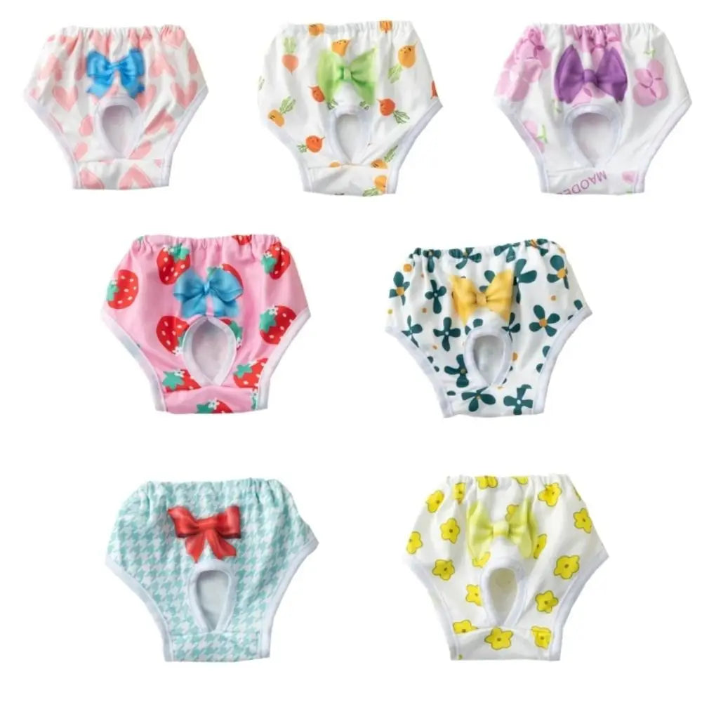 Washable Dog Physiological Pants | Cartoon Print Leakproof Dog Menstrual Pants | Breathable Cute Diaper