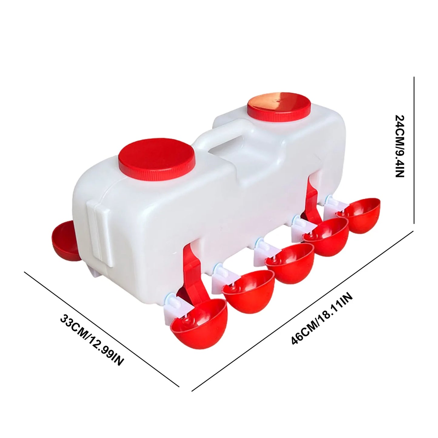 10KG Self Filling Automatic Chicken Water Dispenser with  Drinking Cup for Quail, Duck, Turkey