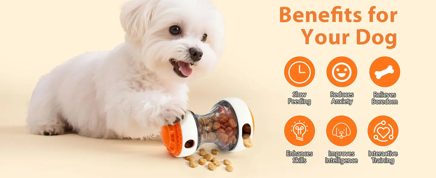 Interactive dog toys for small dogs - Adjustable Treat Dispensing Ball Food Dispenser Slow Feeder, Puppy Enrichment Training Toy