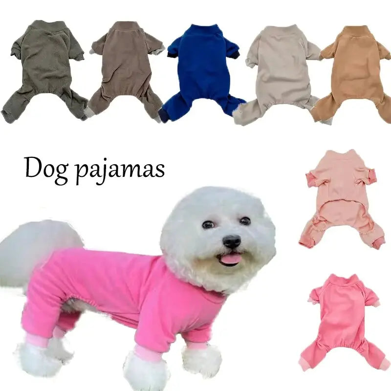 Winter Fleece Dog Pajamas Clothes For Small/Medium Dogs and  Cats