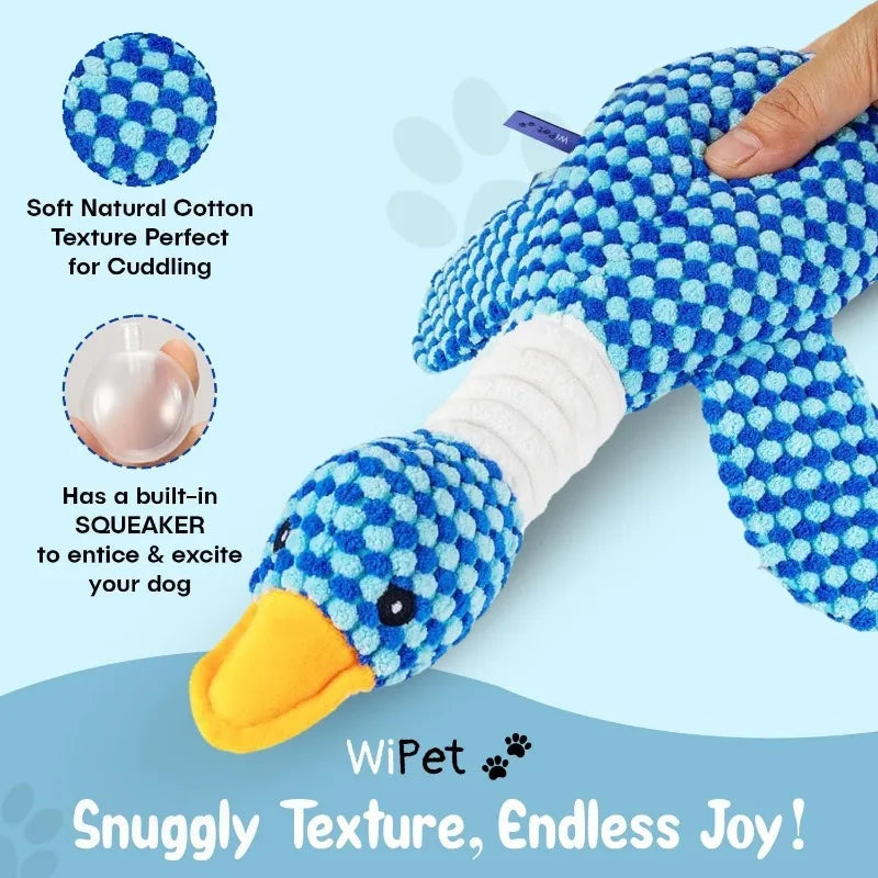 Indestructible Cat/Dog Toys for Aggressive Chewers | Squeaky Interactive Plush Duck Toy