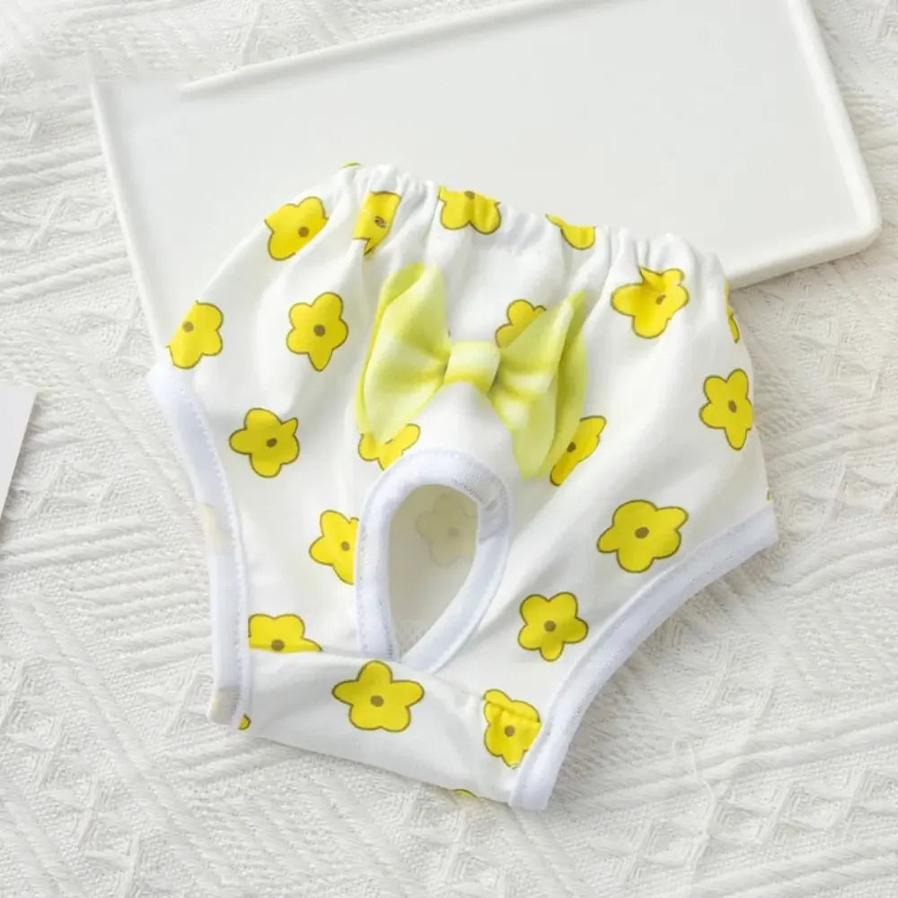 Washable Dog Physiological Pants | Cartoon Print Leakproof Dog Menstrual Pants | Breathable Cute Diaper