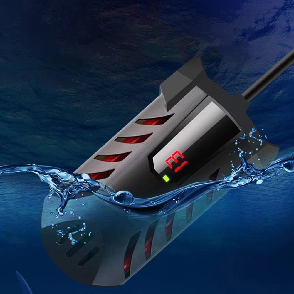 Aquarium Submersible Heater with Suction Cup | Fish Tank Thermostat Dual Probe Temperature | Adjustment Digital Display
