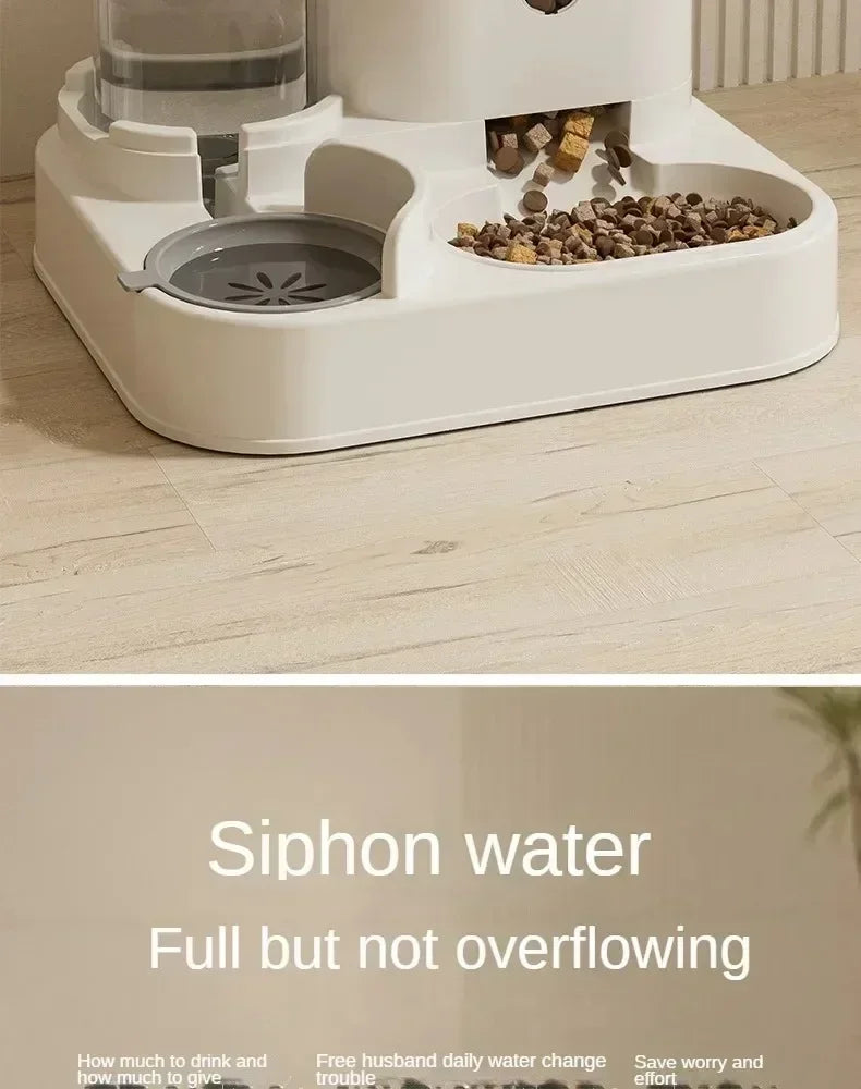 Automatic Feeder Dog/Cat Food Bowl With Water Fountain | Large Capacity | Food Storage Dispenser Container