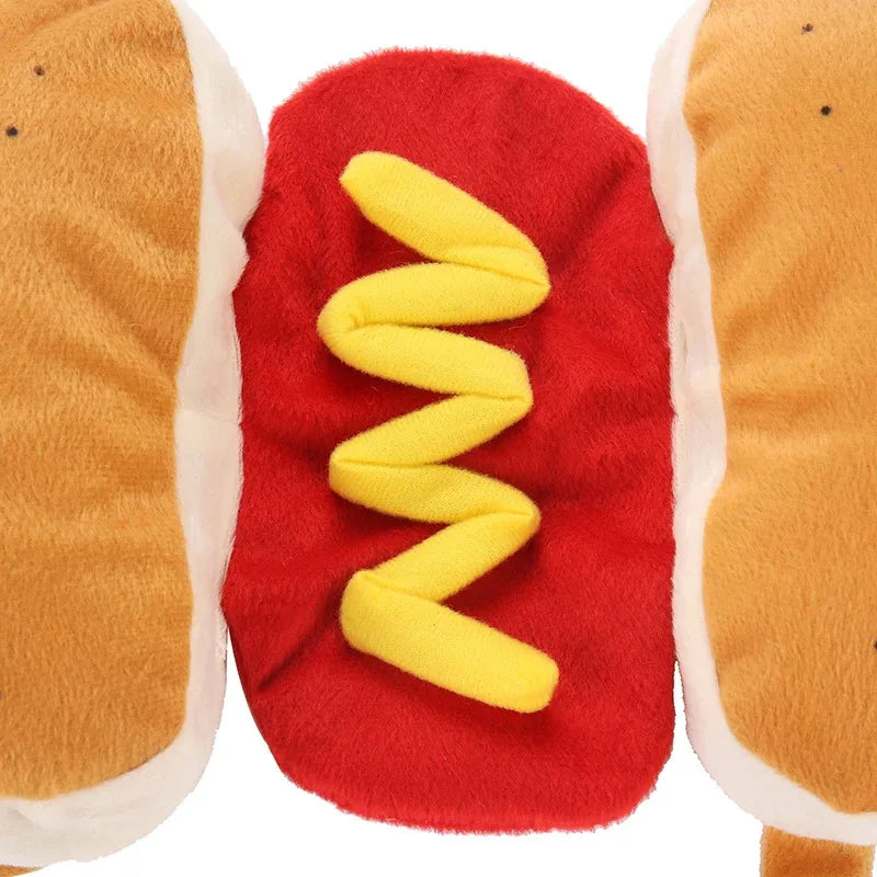 Funny Halloween Dog Costumes | Hot Dog Shaped Dachshund Sausage Adjustable Clothes | Pet Apparel Dressing Up Cat Party Costume Suit