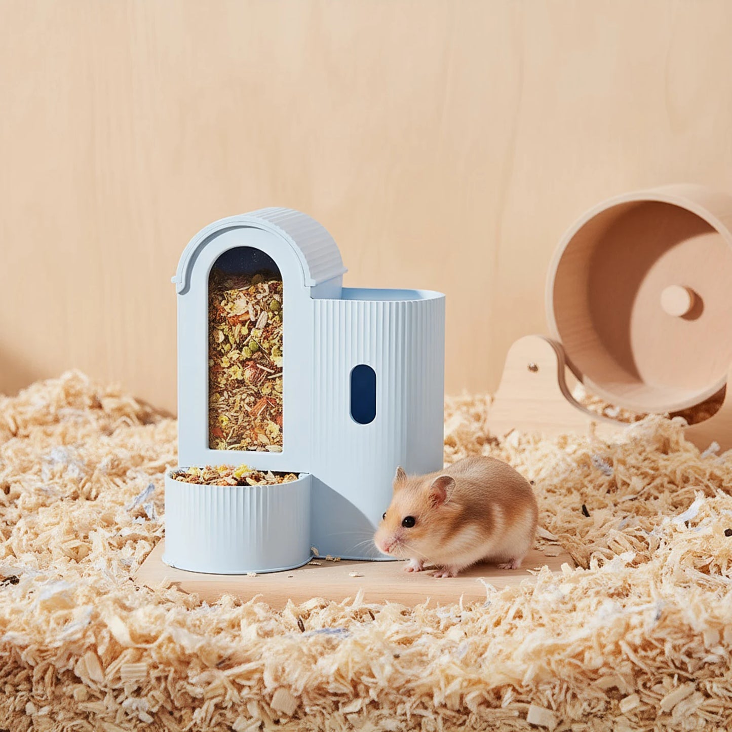 2-in-1 Automatic Food Bowl Large Capacity Hamster Feeder  No Drip for Hamster, Guinea Pig, Rat and Small Animals