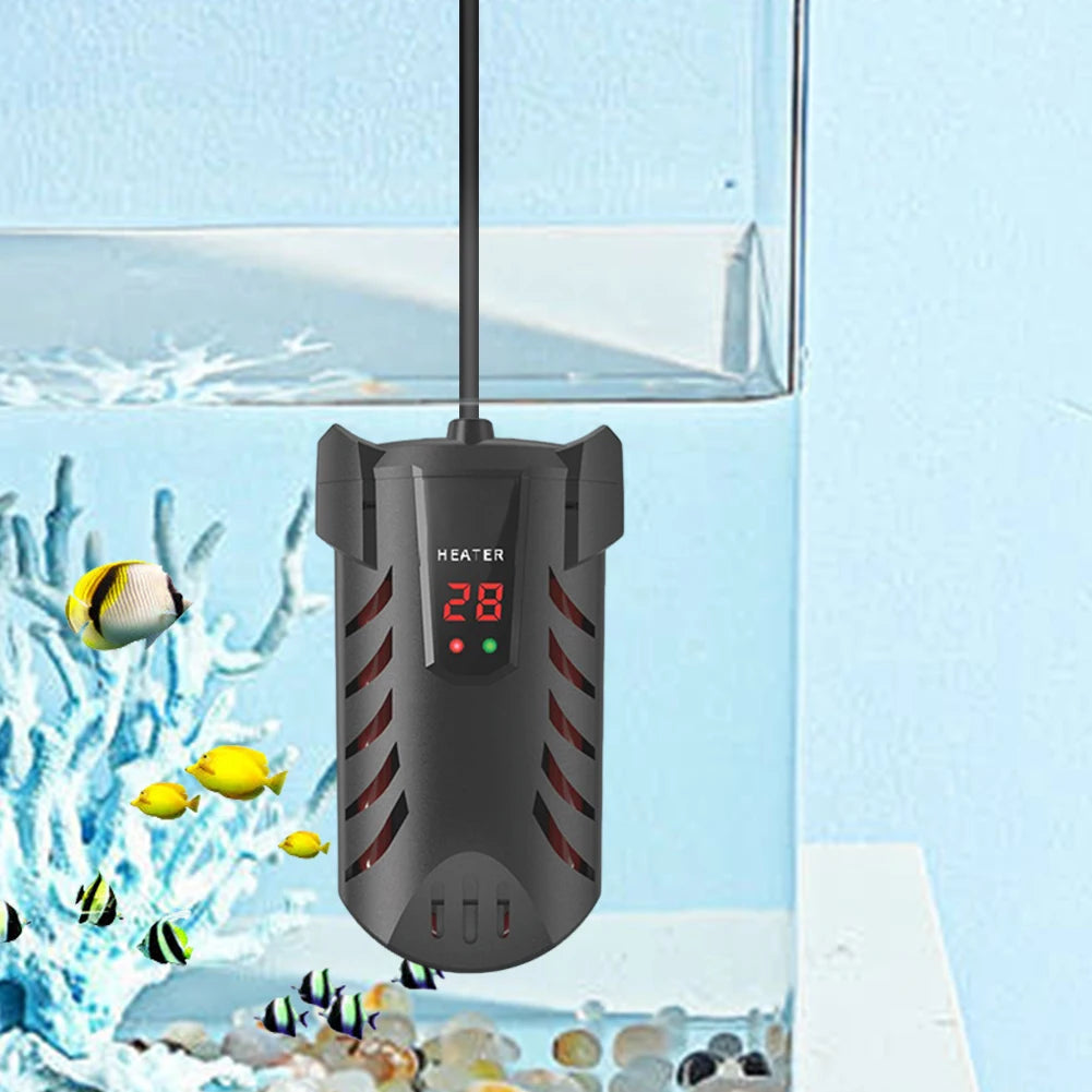 Aquarium Submersible Heater with Suction Cup | Fish Tank Thermostat Dual Probe Temperature | Adjustment Digital Display