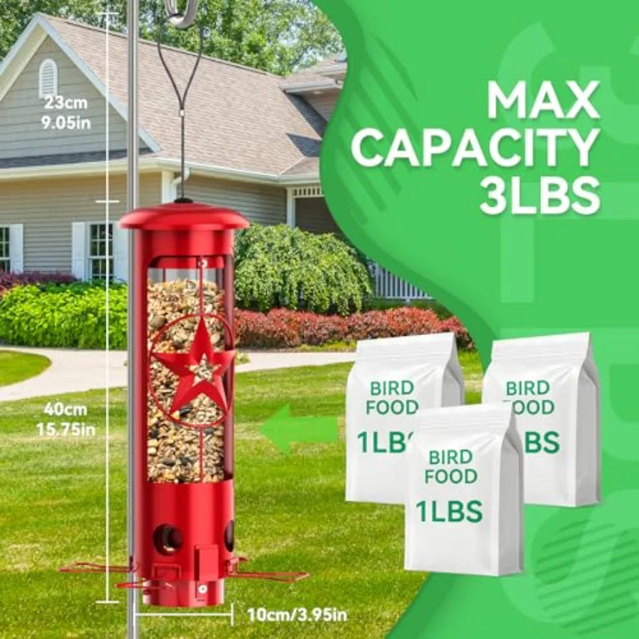 【Spot goods】Squirrel Proof Bird Feeders for Outdoors Hanging Metal | Squirrel Proof Bird Feeder with Gravity Protection 3LB Large