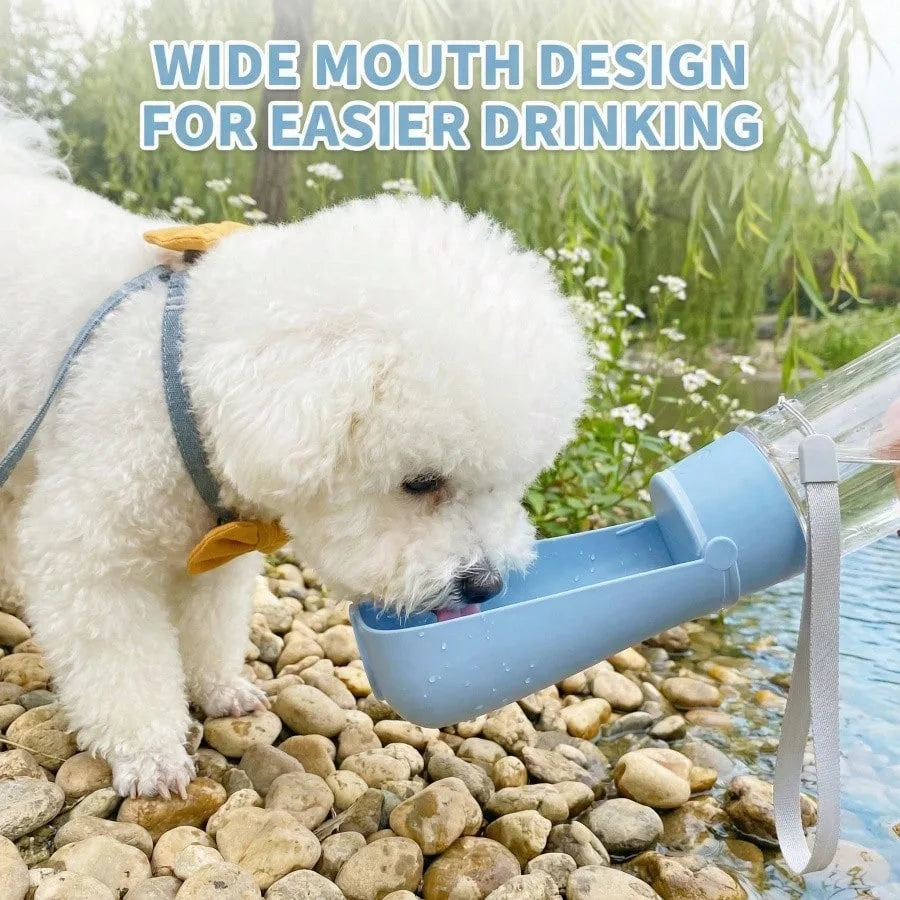 1PC 450ML Foldable Dog Water Dispenser With Feeder Bowl, Portable Leak-Proof.  Durable Compact Travel Water Bottle